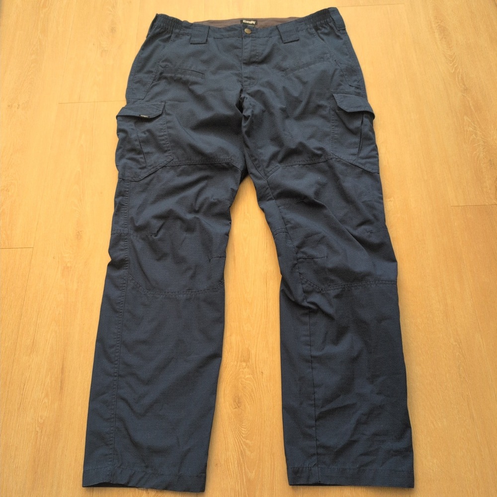 CQR Mens Tactical Cargo Pants Navy Blue Ripstop Multi Pocket Work Trousers 38x34